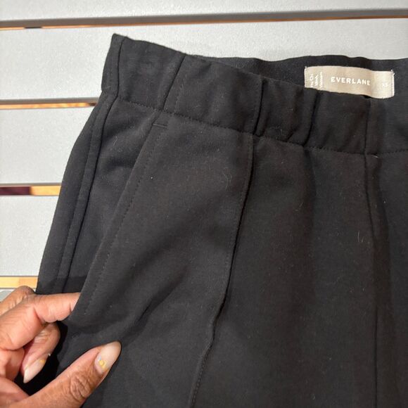Everlane The Dream Pants Womens XS Black Stretch Seamed Front Wide Leg Pull-On - Picture 5 of 11